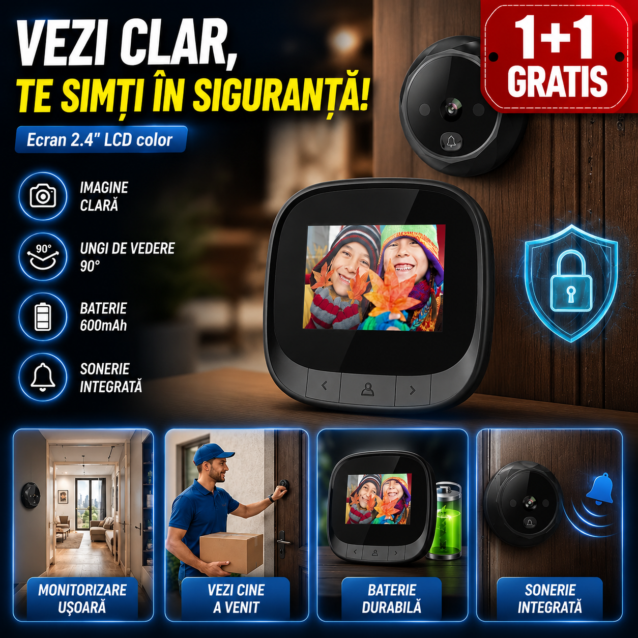 (1+1 GRATIS) Vizor Digital cu Cameră DoorView™