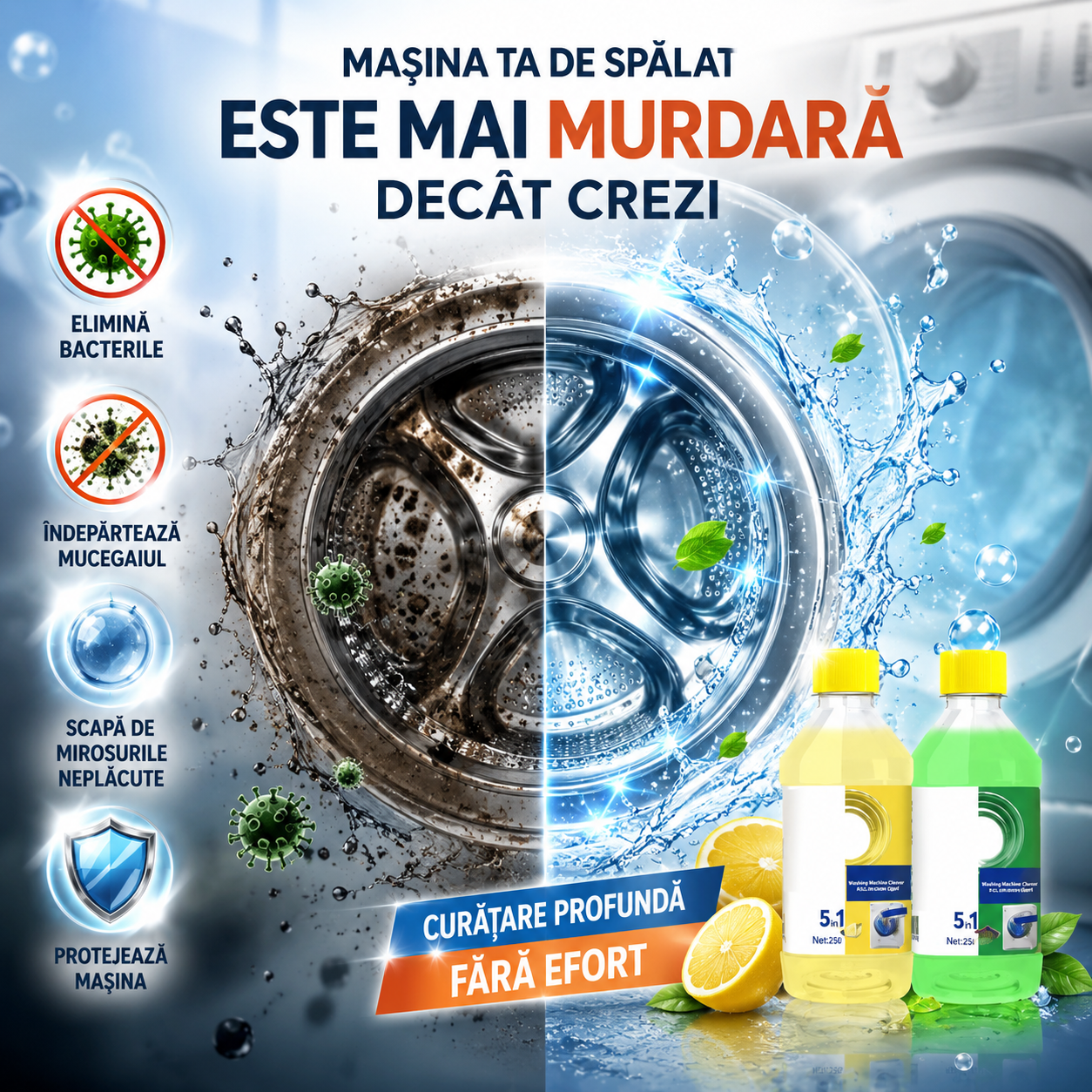 Set 1+1 Soluție Pentru Mașina De Spălat DrumClean™