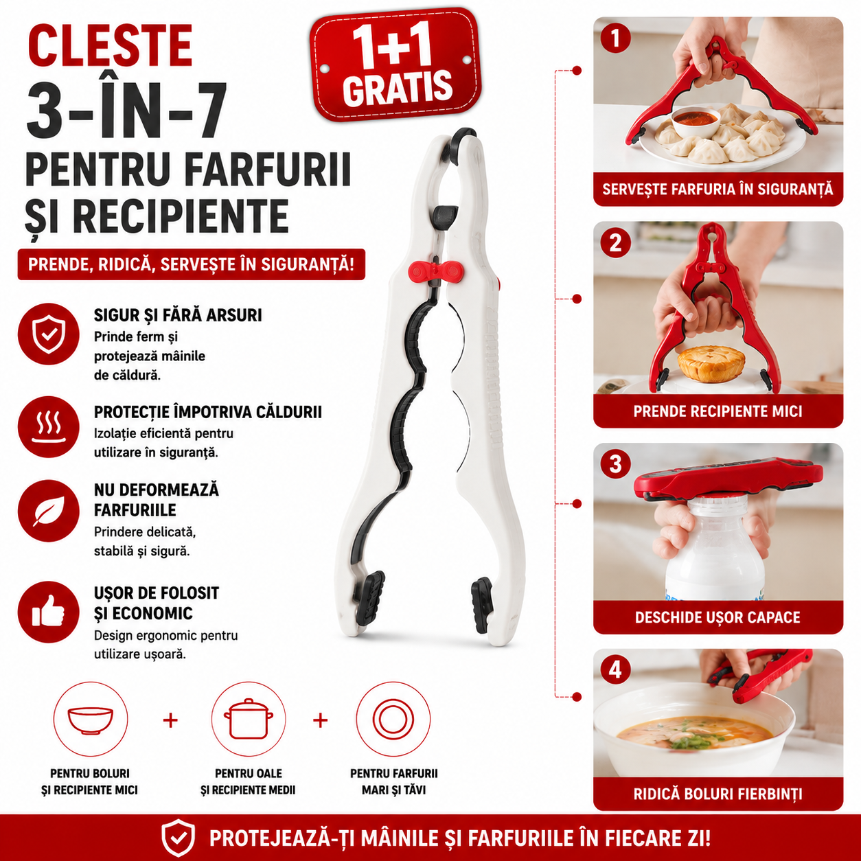 (1+1 GRATIS) Clește de Bucătărie 3 în 1 GripChef™