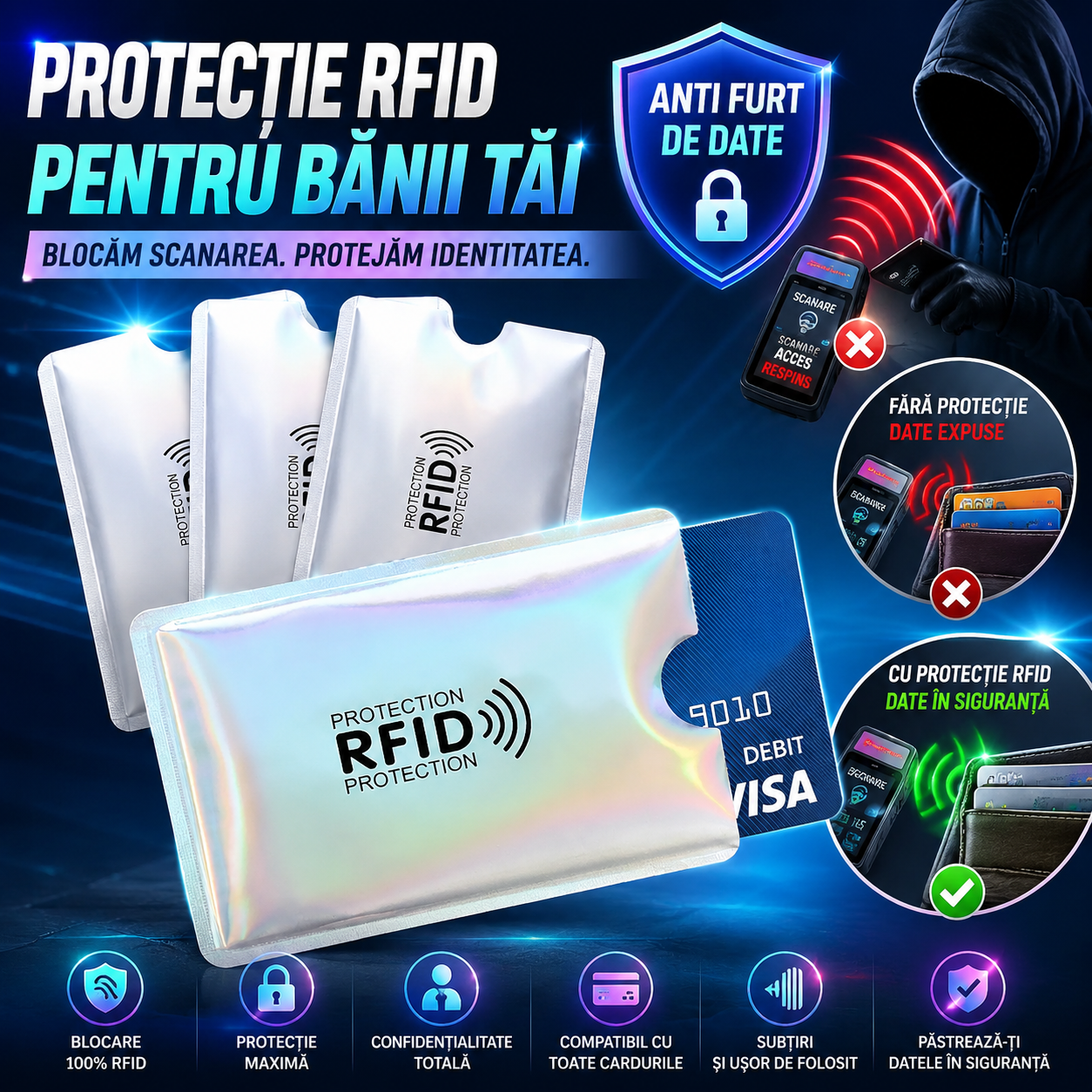 Protecție Card RFID SafeCard™(2+2 GRATIS )